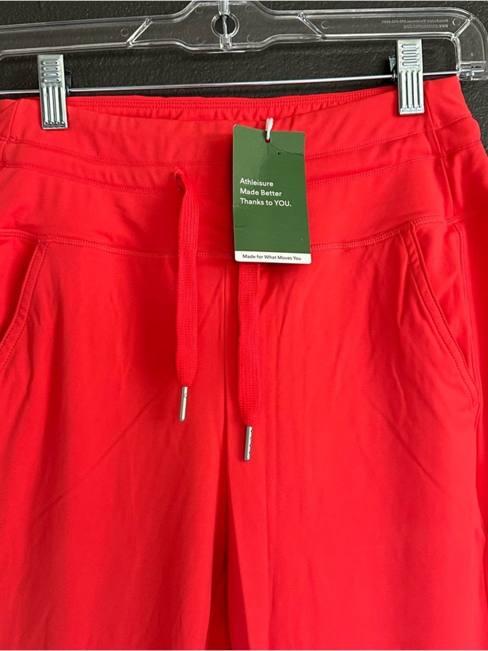 Halara SoftlyZero Plush High Waisted Joggers Red Drawstring Pocket Pants S - Picture 4 of 9
